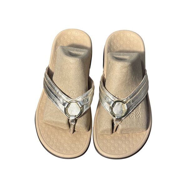 Vionic Aloe Womens Orthotic Sandals Size 8 Metallic Gold Open Toe Slip-On - Picture 2 of 6